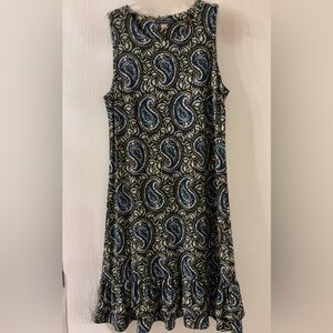 Tommy Hilfiger Blue and Tan Sleeveless Sheath Dress